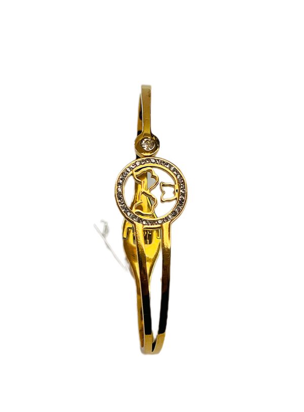 BRACCIALE RIGIDO COLOR ORO E STRASS