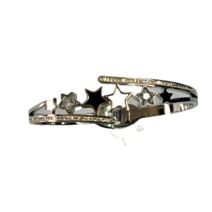 BRACCIALE RIGIDO COLOR ARGENTO E STELLE