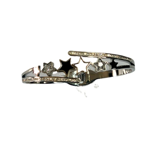 BRACCIALE RIGIDO COLOR ARGENTO E STELLE