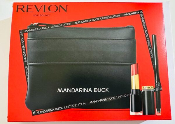 POCHETTE NERA CON ROSSETTO E MATITA OCCHI REVLON
