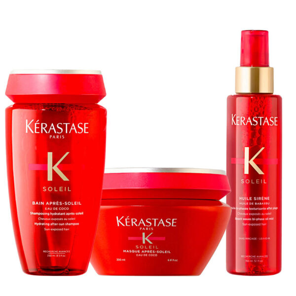 Kerastase Soleil Shampoo Apres Soleil 250ml, Masque 200ml, Huile Sirène 150ml